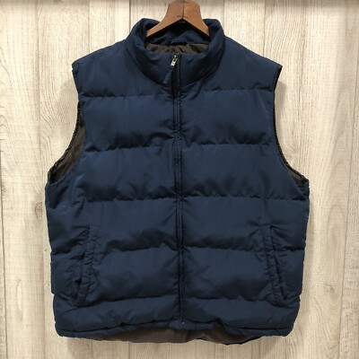 Large John's Bay Men's Blue Quilted Puffer Vest Full Zip - Main Image