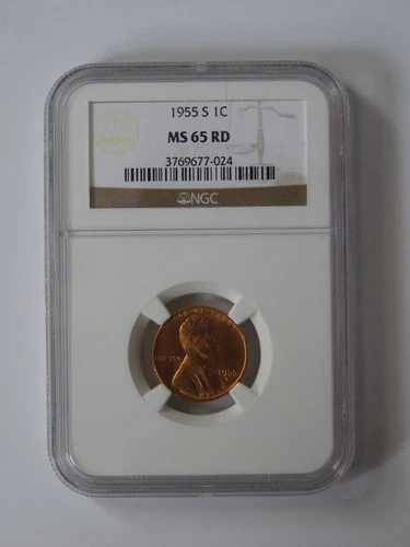 1955-S Lincoln Wheat Penny Cent ~ NGC MS65 RD  3769677-024