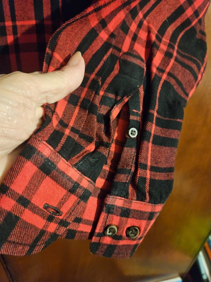 Camisa de Franela XL Trabajo Larga Slv Cuadros Abotonada Recta Frm Limpiadores Usada en Excelente Condición B1☆ Foto 3 de 4