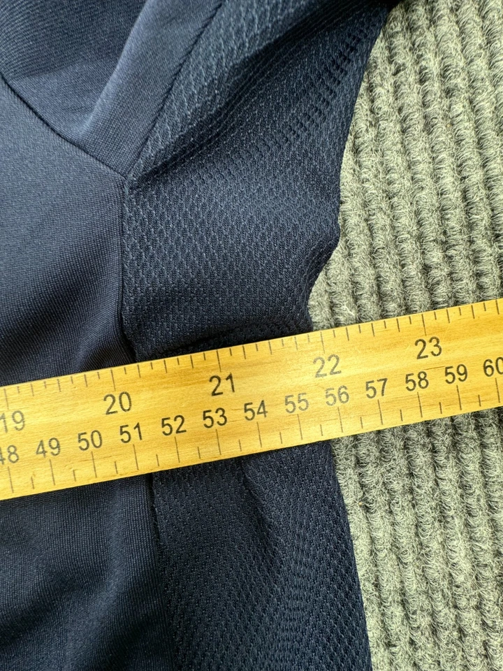 Camisa New Era Para Hombres Grande Azul Marino 1/4 Botón Manga Corta Camisa de Bateo Chaqueta Foto 4 de 4