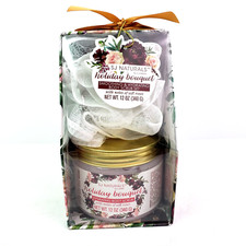 SJ Naturals Holiday Bouquet Soft Roses Smoothing  Hydrating Body Scrub 12oz Set