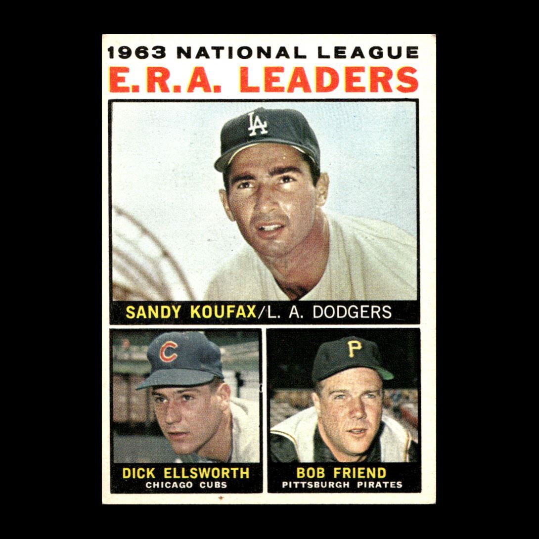 ERA Leaders Koufax Ellsworth Friend 1964 Topps 1 eBay