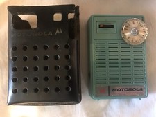 Vintage Teal Motorola X34B Transistor Pocket Radio Made In USA W/case *Untested