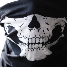 Skull Bandana Cloth Face Mask Tube Scarf Fabric Skeleton Motorcycle Headband Ski