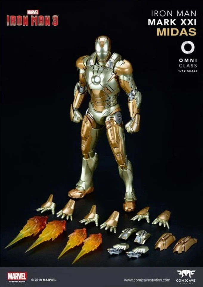 1/12 Comicave Iron Man MARK XXI MK21 Alloy Diecast Action Figure Led Toys Gift - Image 3 of 4