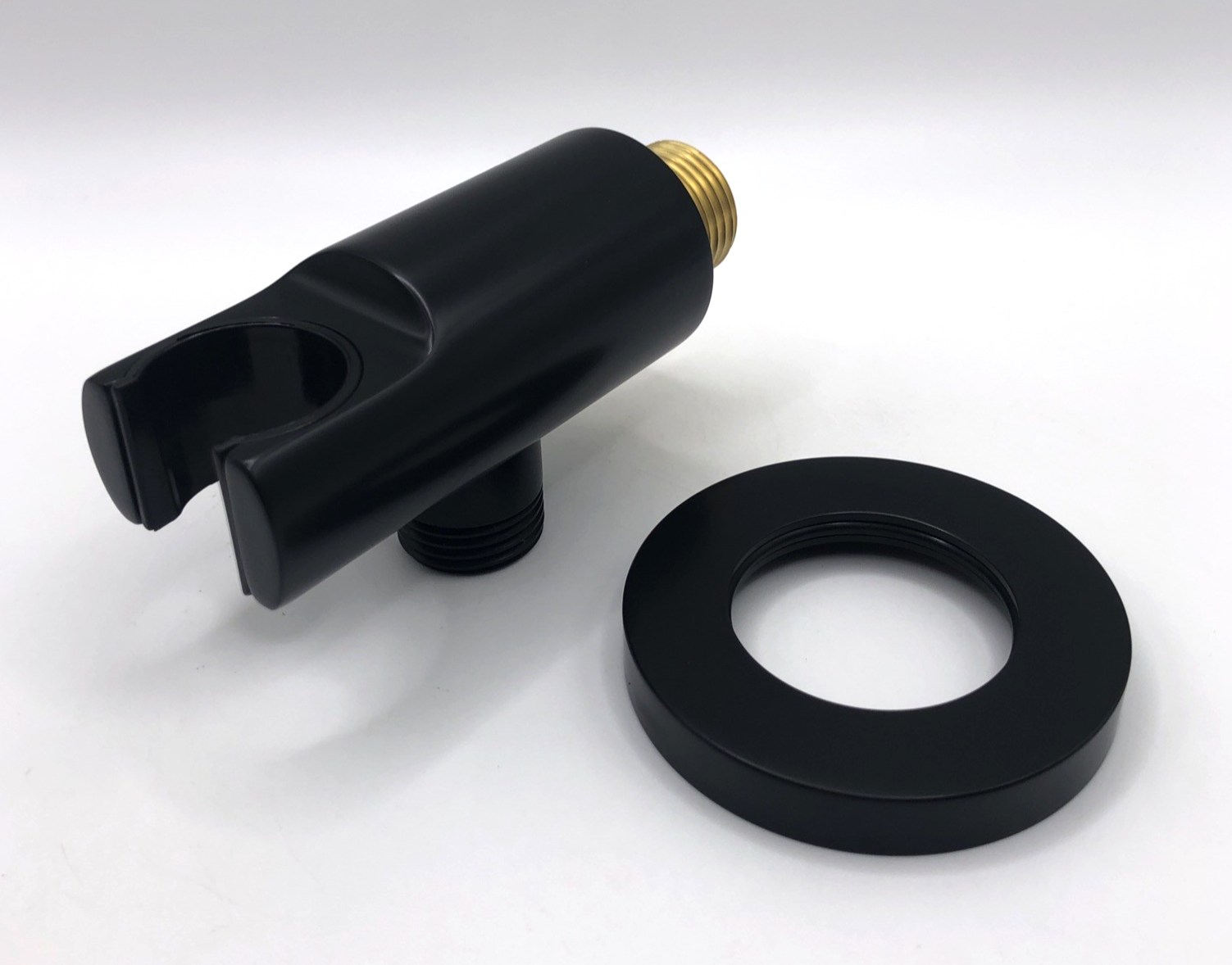Omnires shower Elbow Semi-Matte Black 8873BL With Handheld Shower Bracket