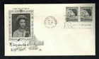 Canada #374, 1957 5¢ Royal Visit pair, Rosecraft cachet FDC