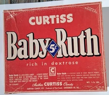 1950s Baby Ruth Candy Bar Vtg Advertising Store Display Box  Curtiss
