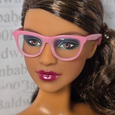 GLASSES P 1/6 FEMALE  KEN FASHION DOLL PINK FRAME CLEAR LENS READING ACCESSORY