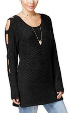 Zenana Outfitters Black Tiered Sleeve Sweater Sheath Dress. M