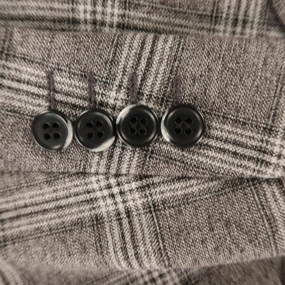 Chaqueta a Cuadros Príncipe de Gales XL 46R Gris Blazer a Cuadros Bolsillo para Boletos NUEVA $349 Foto 4 de 4