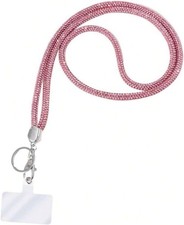 Fashion 34.8'' All Round Crystal Neck Strap Lanyard,Retractable Bling ID Badge H