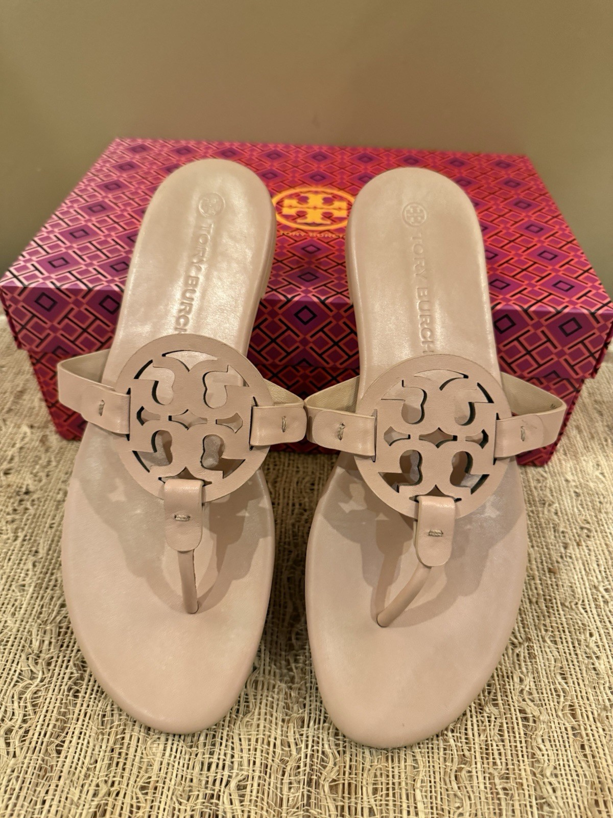 Tory Burch Miller Soft Sandals In  Makeup Tan Pale Pink Sz-9.5 298$ thumbnail 7