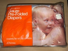 Vintage Toddletime Gauze Pre-Folded Diapers - One Dozen