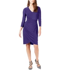 I.N.C Womens Ruched Sheath Dress, brightpur, S