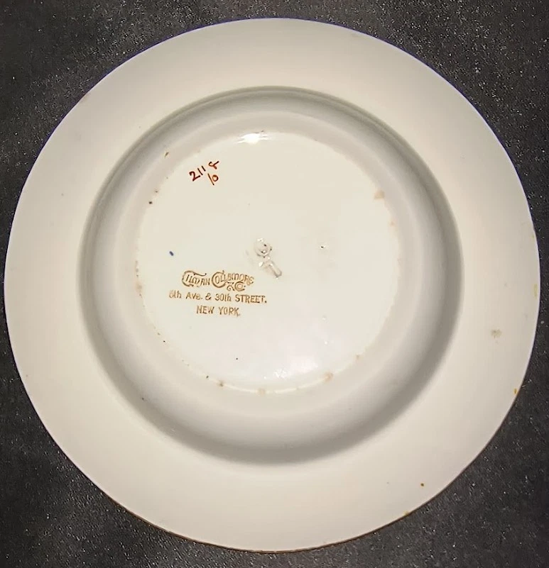 Antique Copeland Dish – Gilman Collamore – 5⅜" – Hand-Painted – Birds & Florals - Image 4 of 4