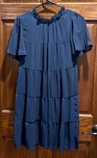Shein Lined Navy Tiered Babydoll, Size S