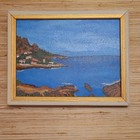 tableau peinture paysage bord de mer vue côtière paysage marin encadré