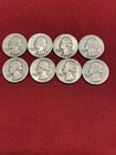 1940's Washington Silver US quarters lot of 8 90% silver 48 grams