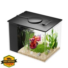 Vehipa Betta Fish Tank 1 Gal Black