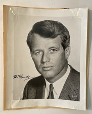 ROBERT F. KENNEDY RFK AUTOGRAPHED 8X10 B&W PHOTO From Scrapbook.