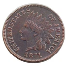1871 Indian Head Penny Extremely Fine ---As shown in the figure