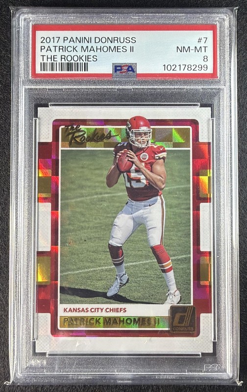 2017 Panini Donruss The Rookies Patrick Mahomes #7 Rookie RC Chiefs PSA 8