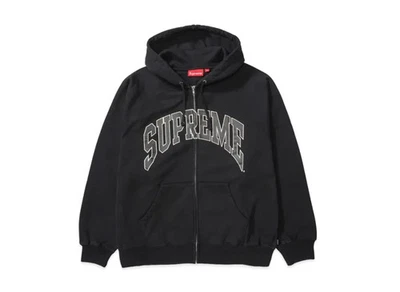 Sweat à capuche Supreme Cracked Raglan Zip Up "Noir" - Photo 1/4