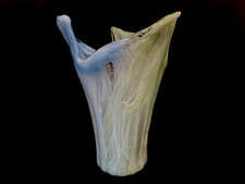 Murano Lavorazione Art Glass Blue/Green Vase 13"T x 9"W Italy