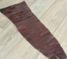 Wine Genuine Alligator Tail Hide Leather Skin scrap Gator Croc piece Belly 170