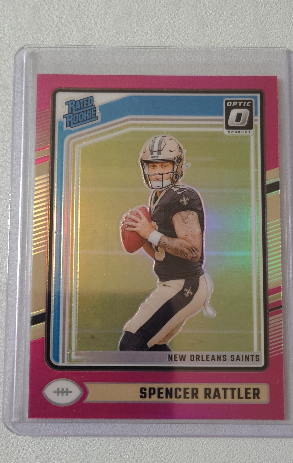 2024 Panini Donruss Optic - Rated Rookie Spencer Rattler #289 Pink Prizm (RC)
