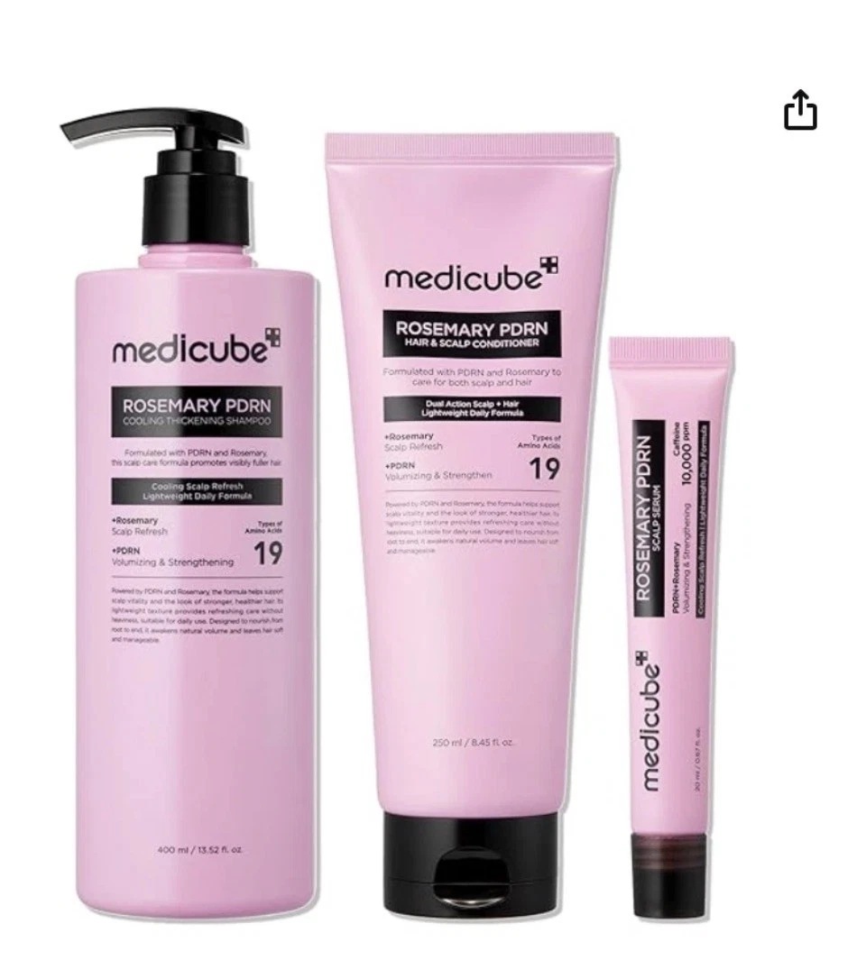 medicube Rosemary PDRN Korean Hair Care Set: Shampoo, Conditioner & Serum
Opens in a new window or t