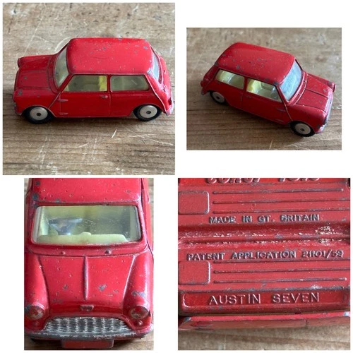 Vintage Corgi Austin Seven Mini Car -  Original 1960s 1st Issue Flat Hubs