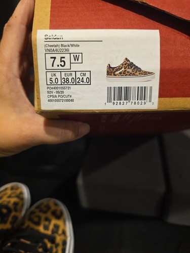 Vans Off The Wall Black/White Cheetah With Box - Picture 6 of 7