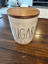 Rae Dunn By Magenta Sugar Ceramic Marblized Canister w/Lid Nice 