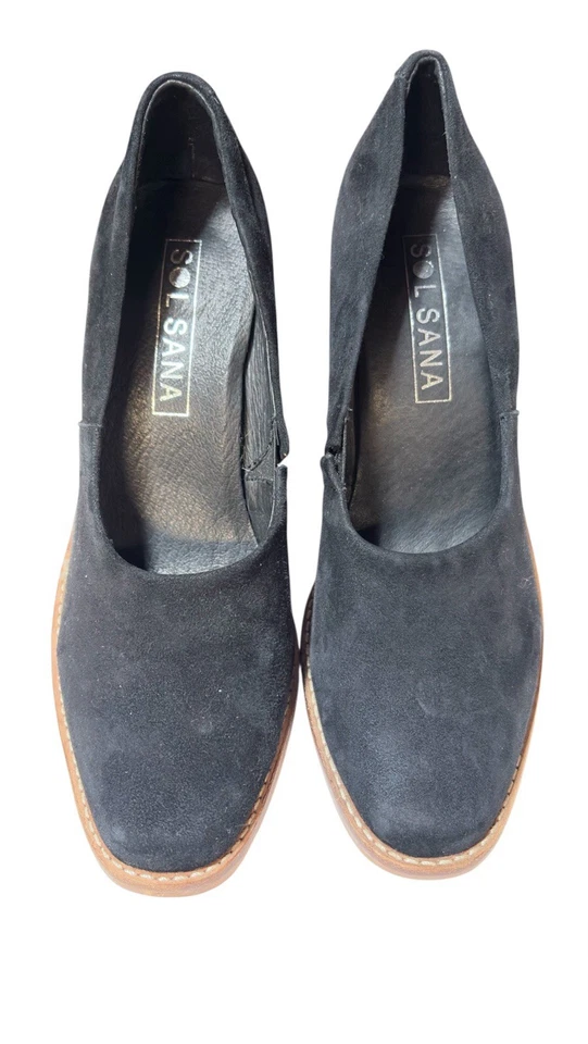 Zapatos de salón Sol Sana Kelly tacón negro gamuza tacón cilíndrico EU 38 US 7.5 Foto 4 de 4