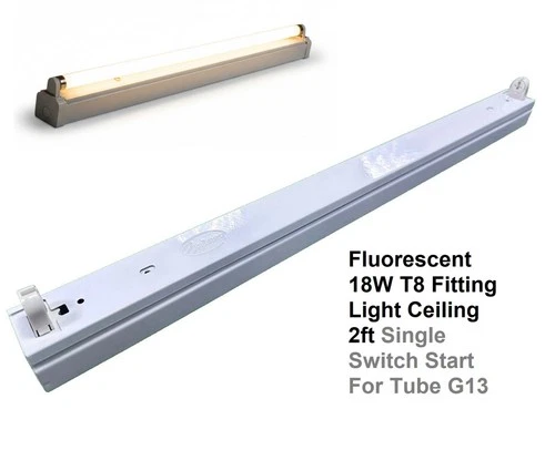 Fluorescent 18W T8 Fitting Light Ceiling 2ft Single Batten For Tube G13 Wall