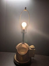 Antique Ship Compass Table Lamp – Nautical Brass Maritime Decor – Works!