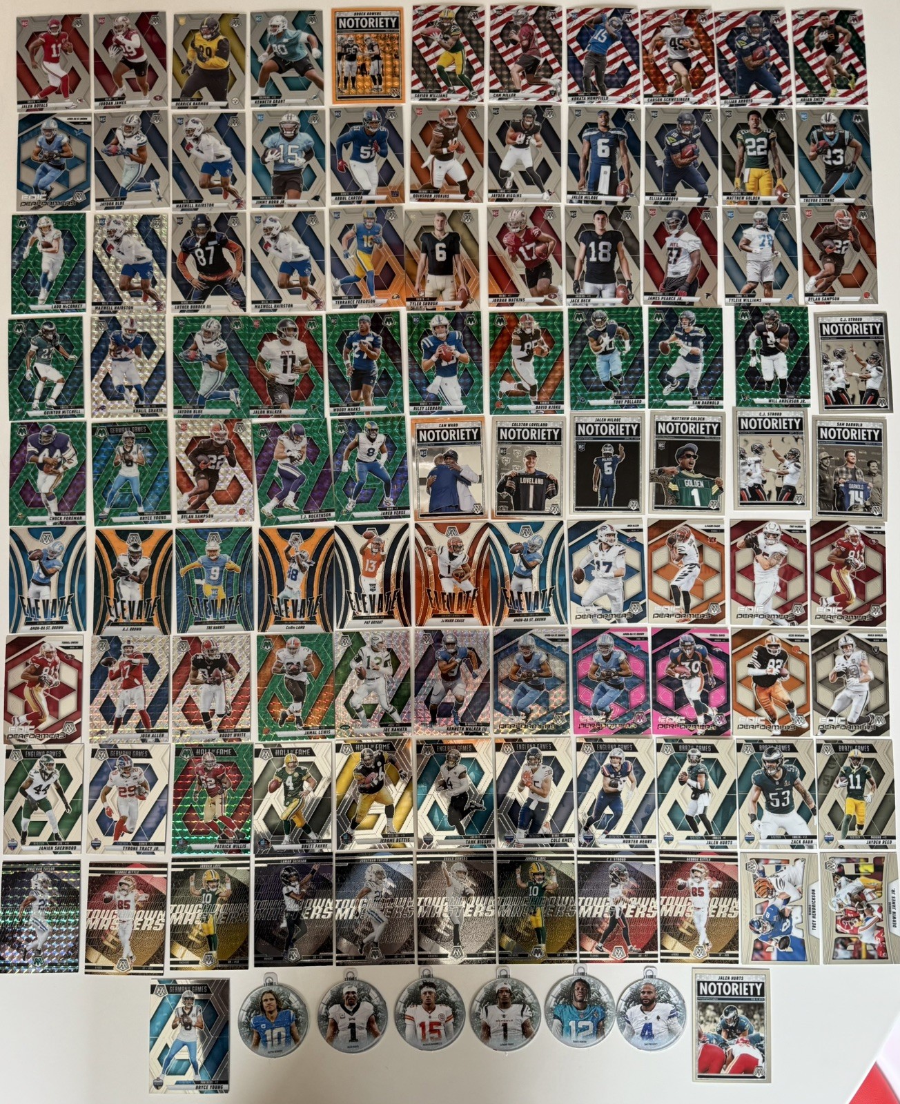 2025 100 plus card lot Mosaic RC Loveland Golden Higgins Cam Ward