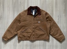 VTG Y2K Carhartt J01 Brown Detroit Blanket Lined Jacket Sz 52 Reg Union USA Made