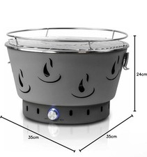 Holzkohlegrill mit Aktivbelüftung Ø 35 cm – Akku-/Batteriebetrieben Camping