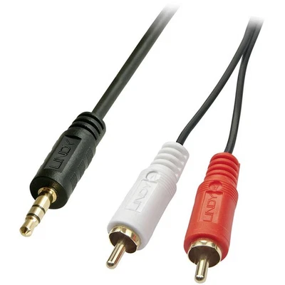 LINDY 35685 Câble Audio Premium 2x RCA Vers Jack 3,5mm 10m Noir - Photo 1/2