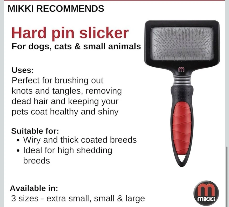 Mikki Dog, Cat, Puppy, Kitten Grooming Hard Pin Slicker Brush - - Image 3 of 4