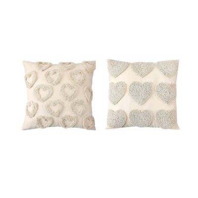 Throw Pillow Covers Heart Love Decorative Cushion Case For Sofa Couch 18x18In