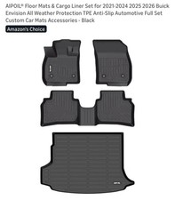 AIPOIL  Floor Mats  Cargo Liner Set for 2021-2024 2025 2026 Buick Envision All