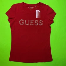 GUESS Los Angeles Women’s Short Sleeve T-Shirt Size SMALL Red w/Gold NEW