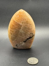 peach moonstone with smoky quartz freeform G1001