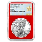 2021 (W) $1 Type 1 American Silver Eagle NGC MS70 West Point Star Label Red Core
