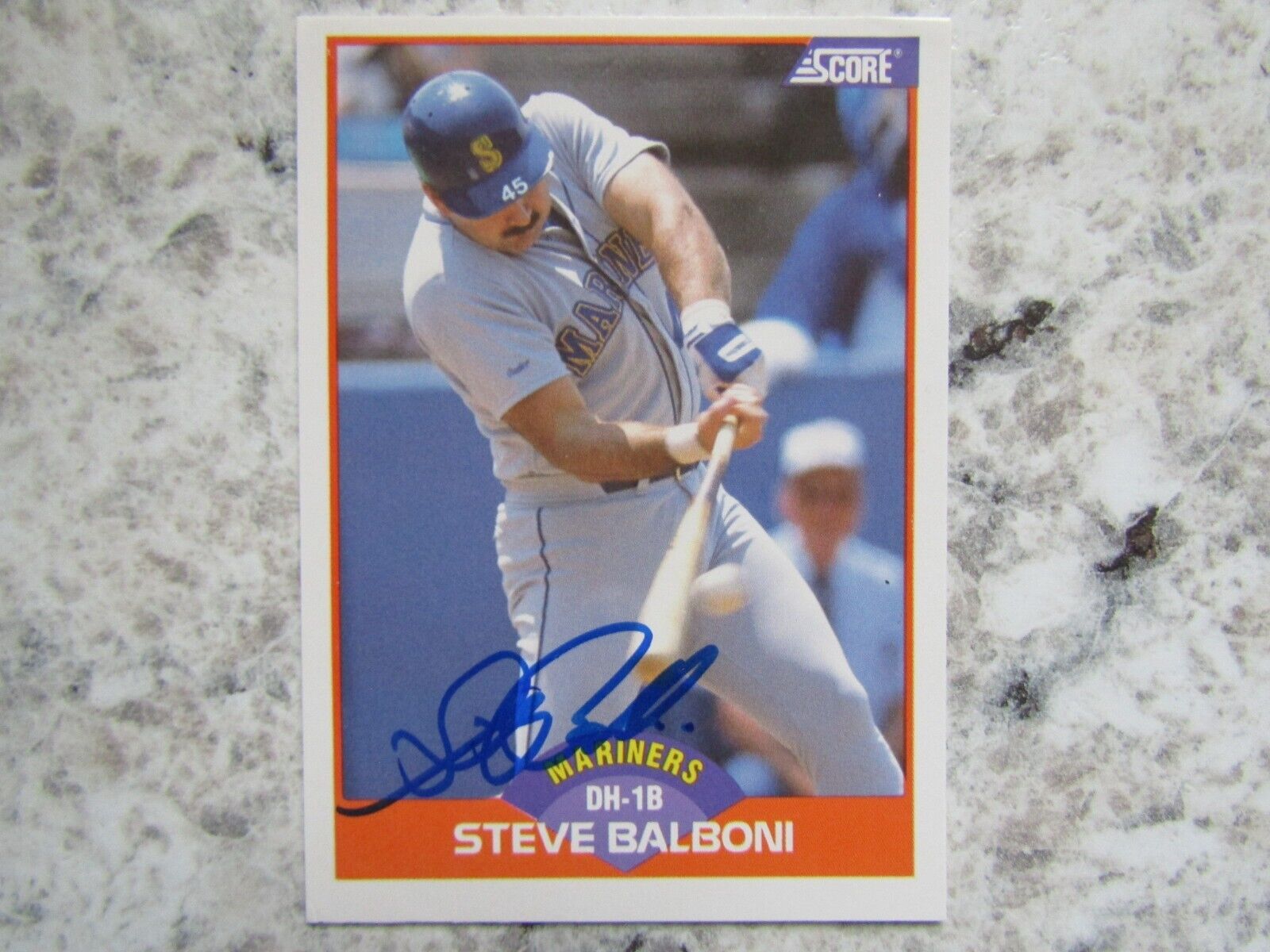 Mariners Steve Balboni Signed Autographed 1989 Score Nr.Mint