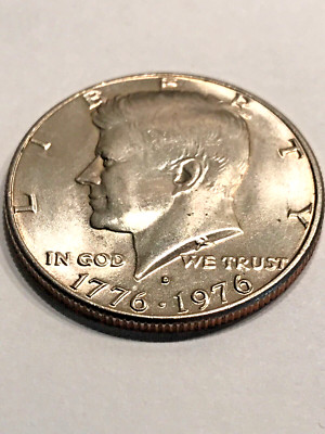 最終価格、Din Don Dan 1776-1976-D Kennedy Bicentennial Half Dollar - REV Ghosting